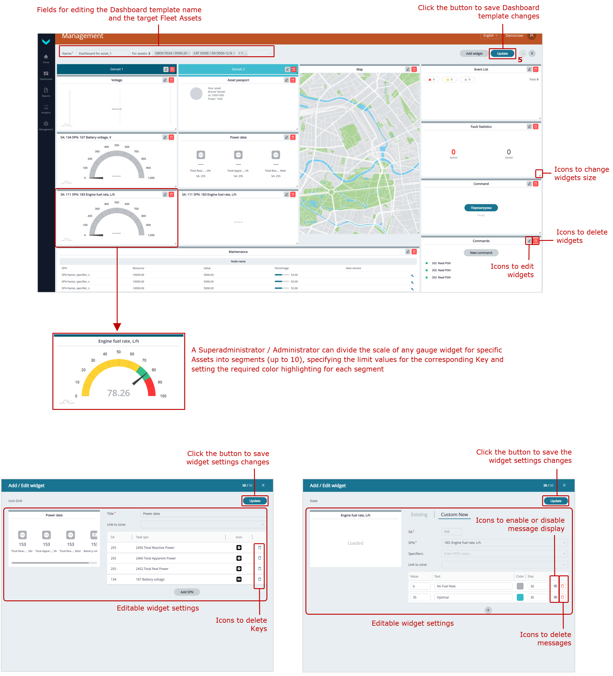 Examples of editing Dashboard templates_widgets settings that can be edited_for a single Asset  Examples of editing Dashboard templates_widgets settings that can be edited_for a single Asset