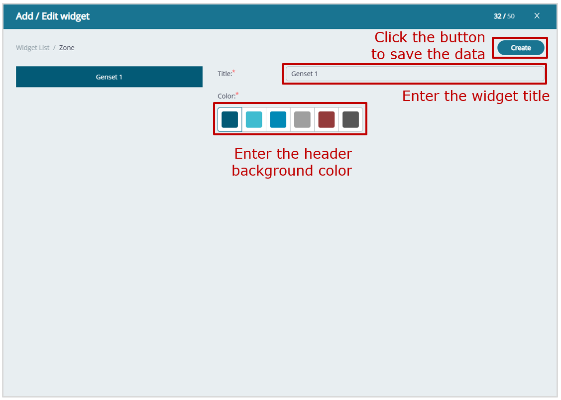 Examples of creating Dashboard templates_creating a Dashboard Template for a single Asset _example of header zone highlighting widget settings Examples of creating Dashboard templates_creating a Dashboard Template for a single Asset _example of header zone highlighting widget settings
