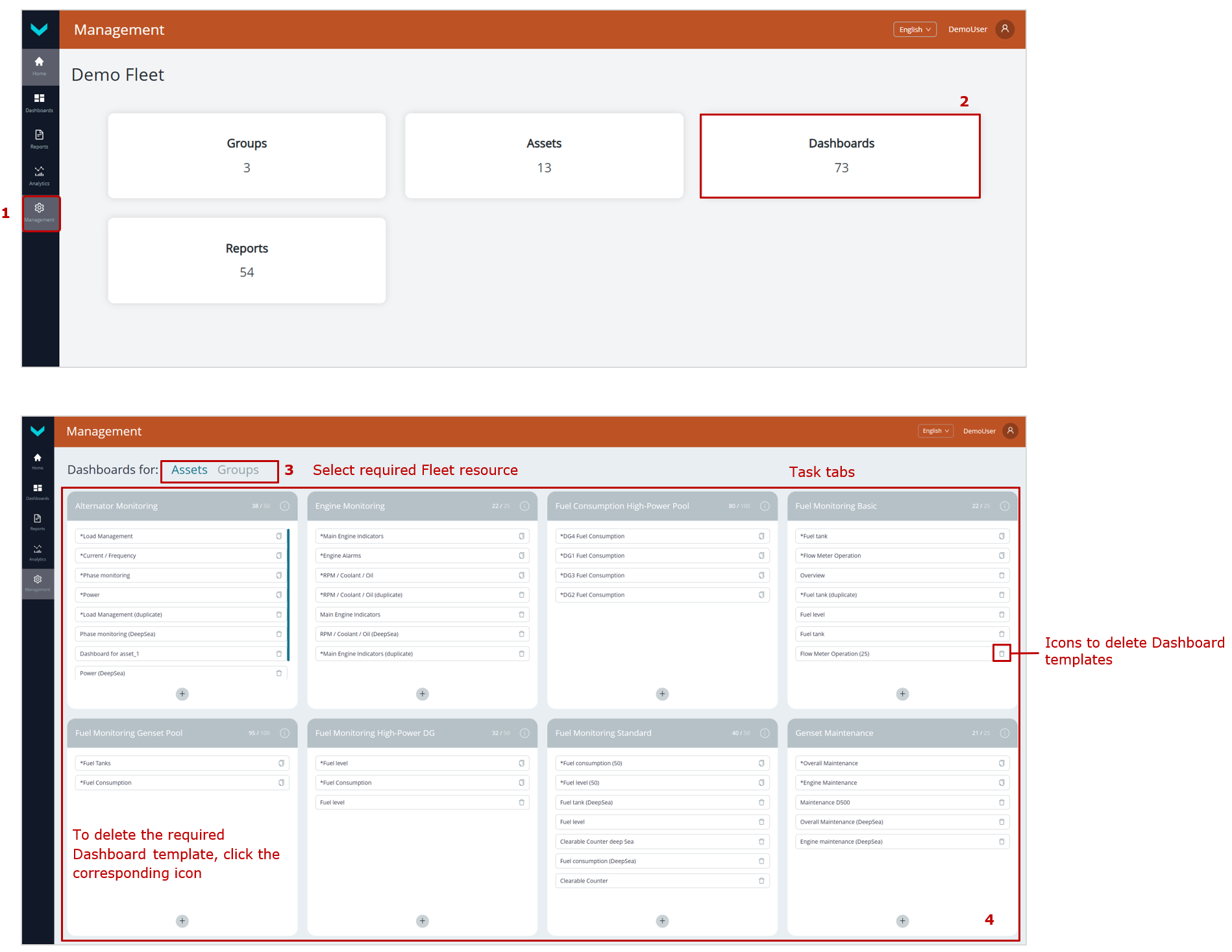 Example of deleting a Dashboard template_preliminary operations Example of deleting a Dashboard template_preliminary operations