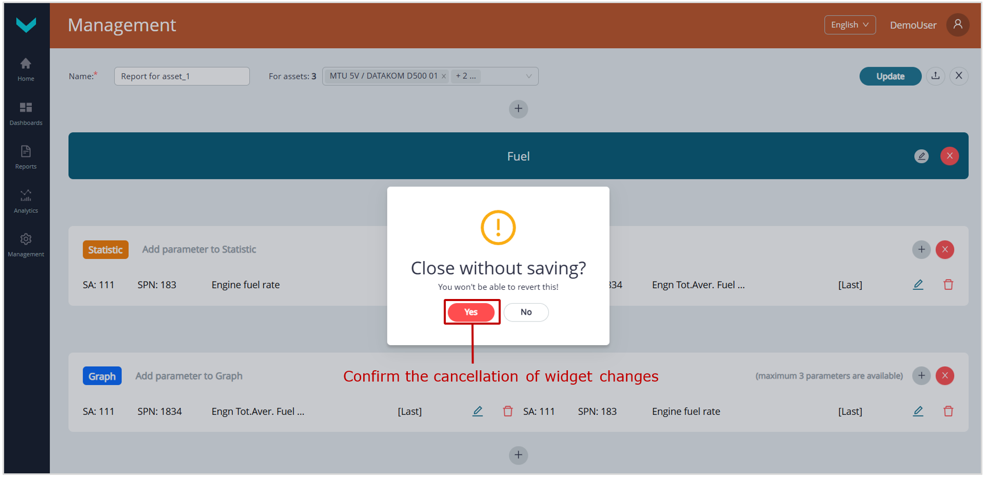 Example of editing a Report template_widget changes cancellation Example of editing a Report template_widget changes cancellation