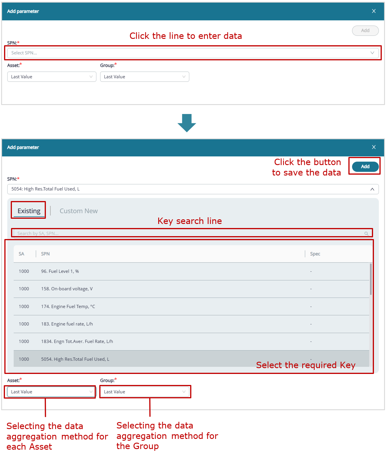 Example of creating a Report template_creating a Report template for a Group_example of adding a Key from the default preset list to a widget Example of creating a Report template_creating a Report template for a Group_example of adding a Key from the default preset list to a widget